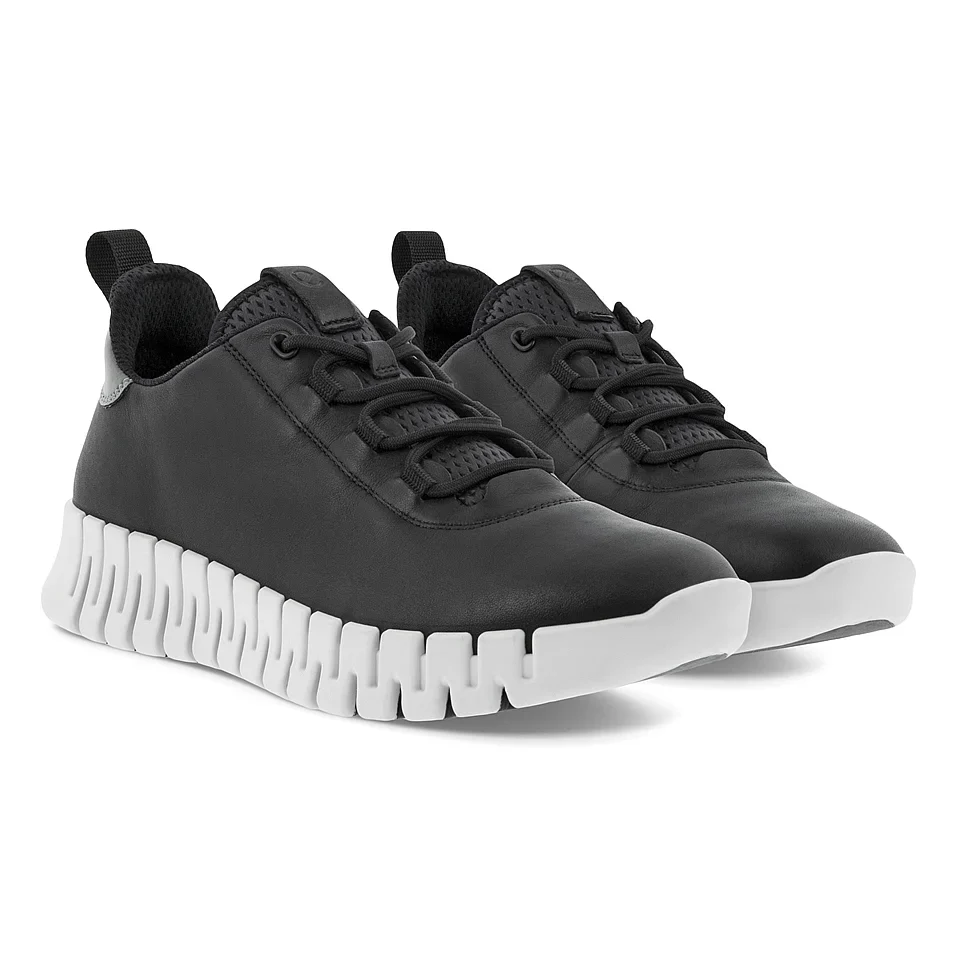 Ecco Women's Gruuv Sneaker in Black Light Grey - Image 6