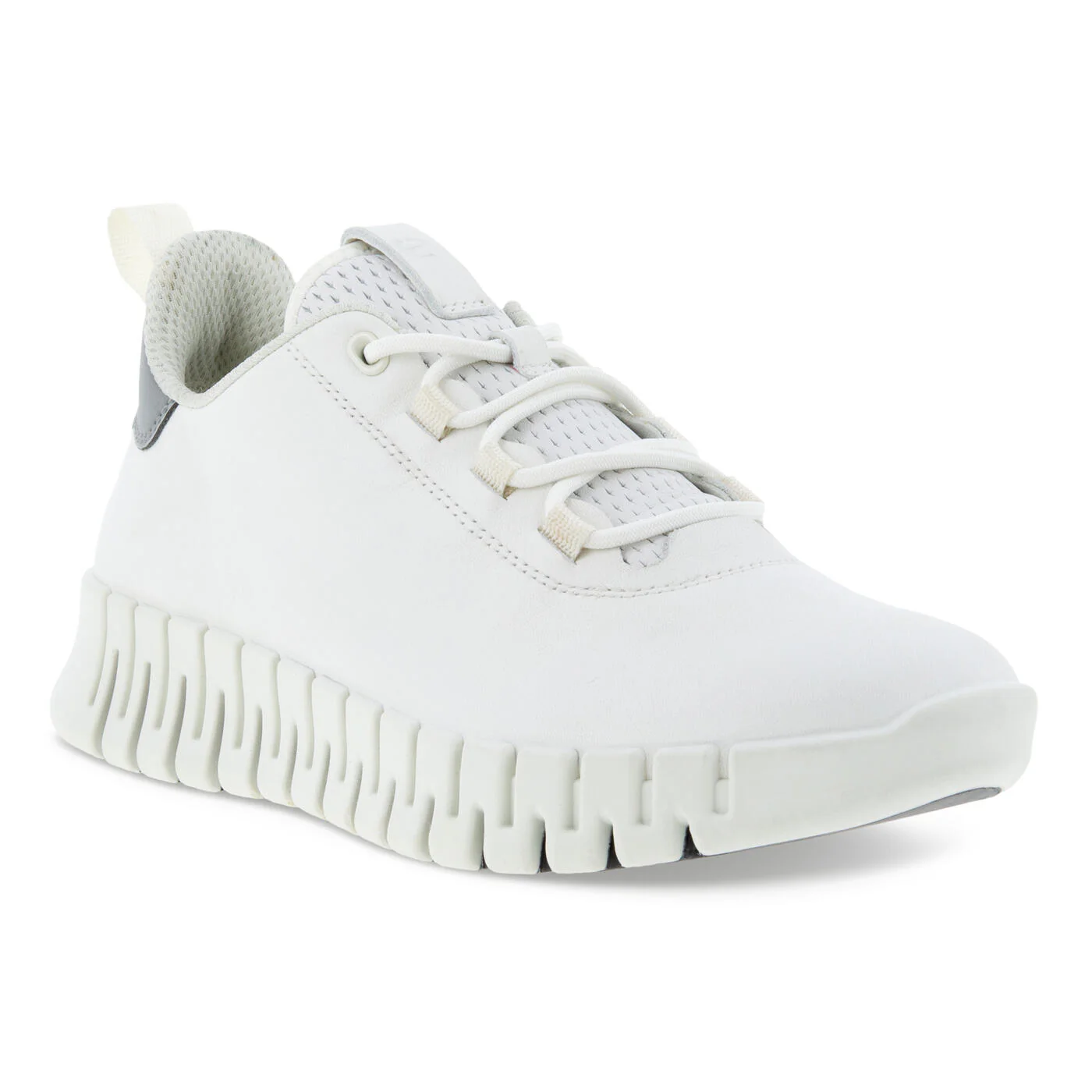 Ecco Women's Gruuv Sneaker in White Light Grey - Image 3