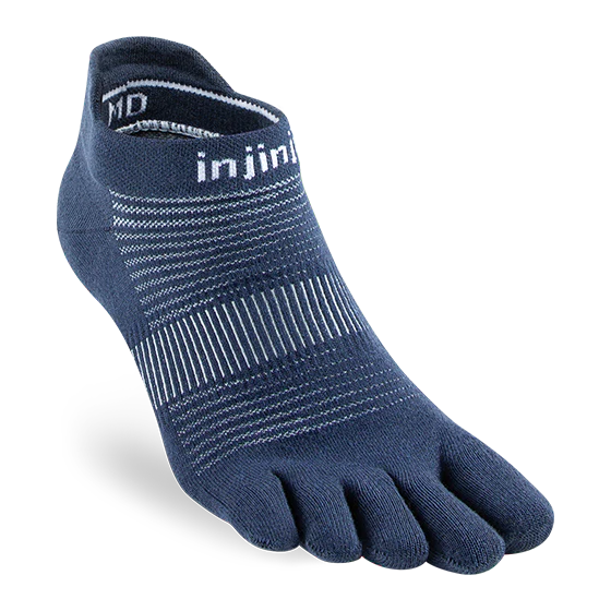 Injinji Men's Performance Run No Show Ultra Thin Sock in Navy