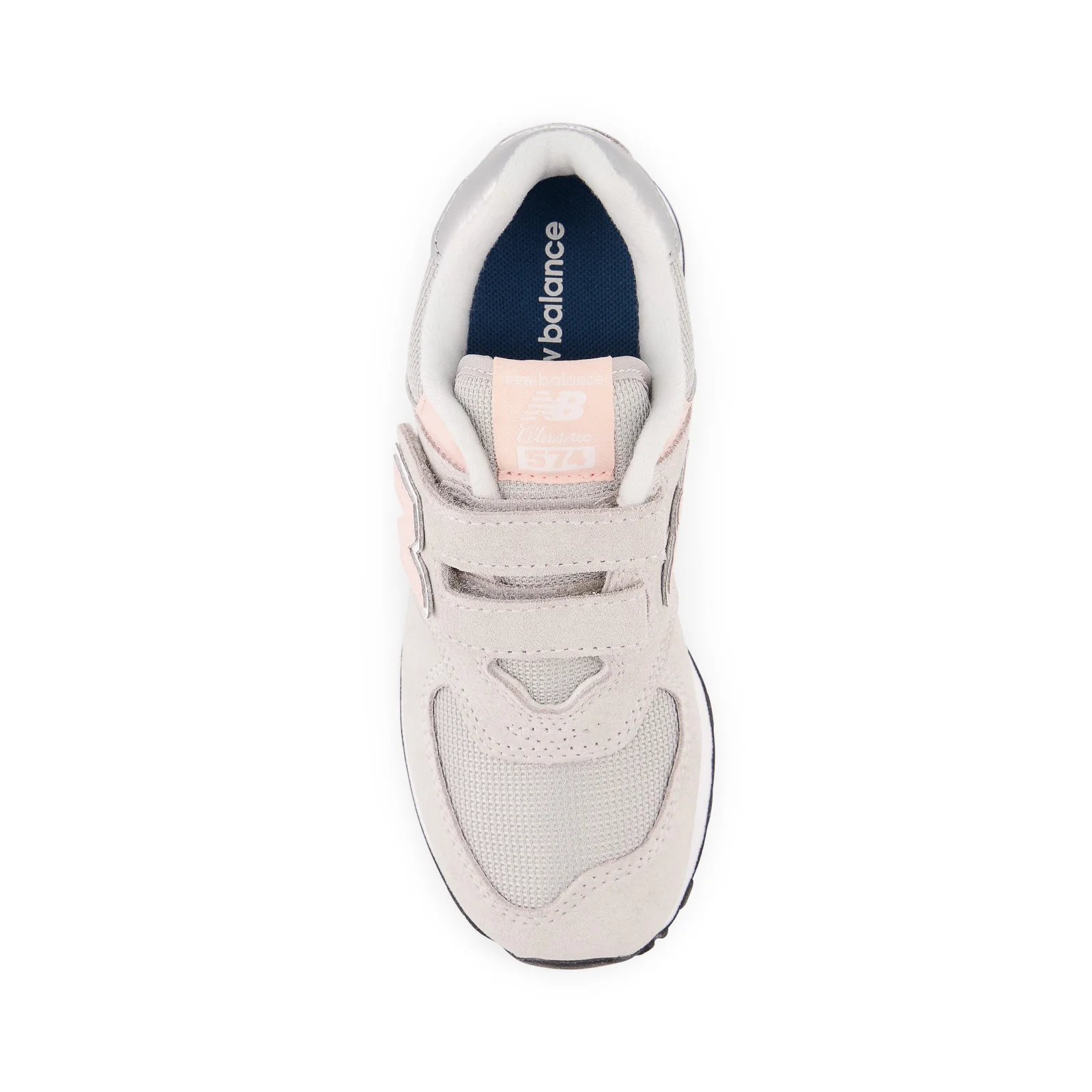 New Balance Kid's 574 Core Hook & Loop in Rain cloud with Pink Haze - Image 6