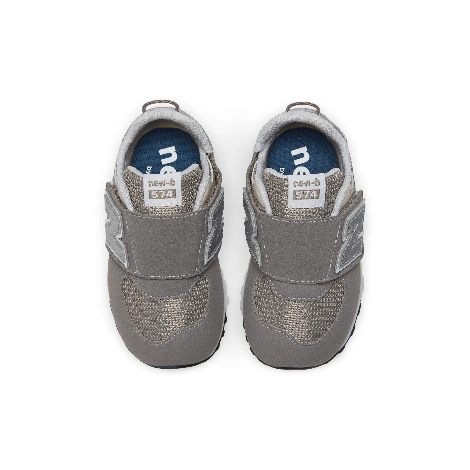 New Balance Kids' 574 NEW-B Hook & Loop in Rain Cloud with Silver Metallic - Image 3