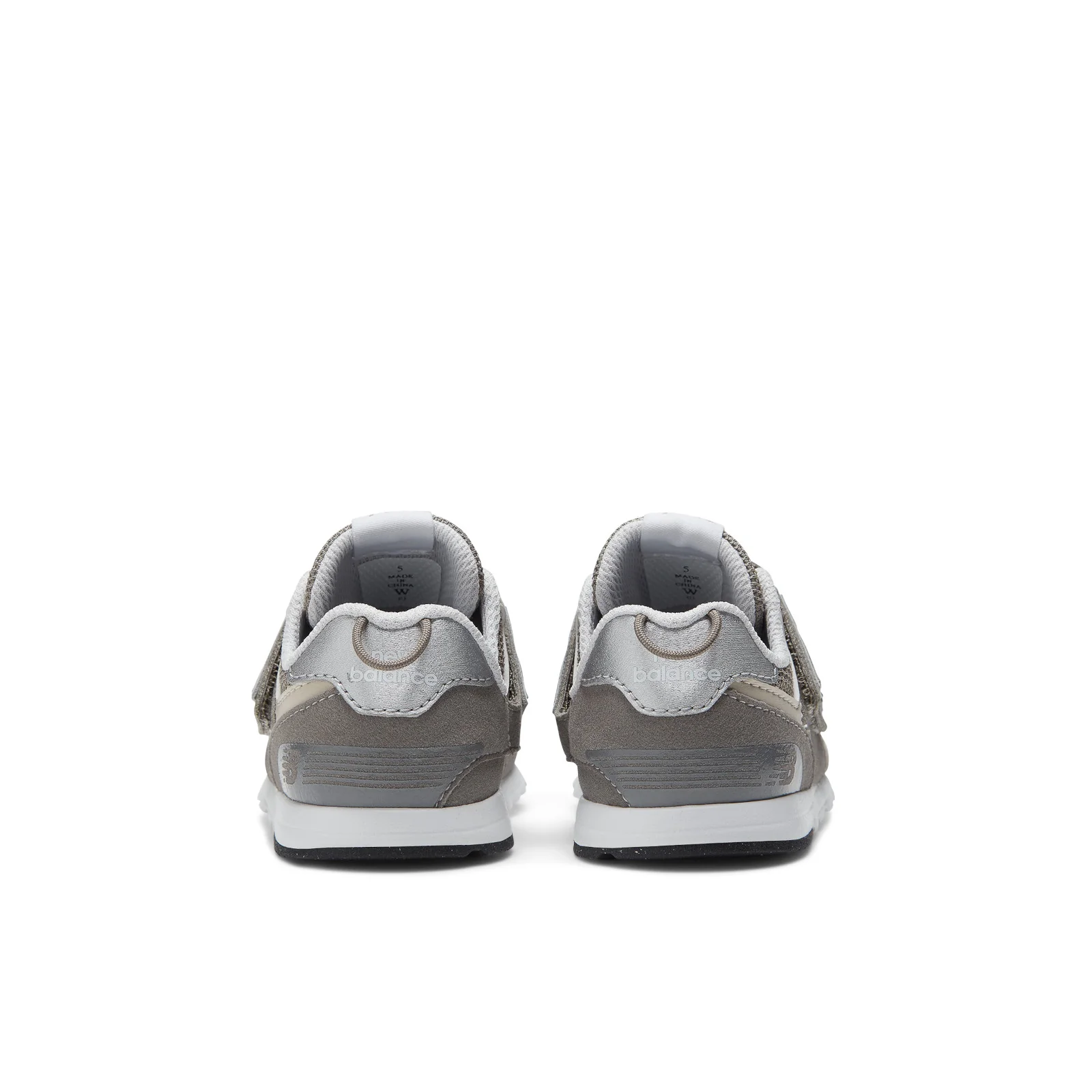 New Balance Kids' 574 NEW-B Hook & Loop in Rain Cloud with Silver Metallic - Image 5