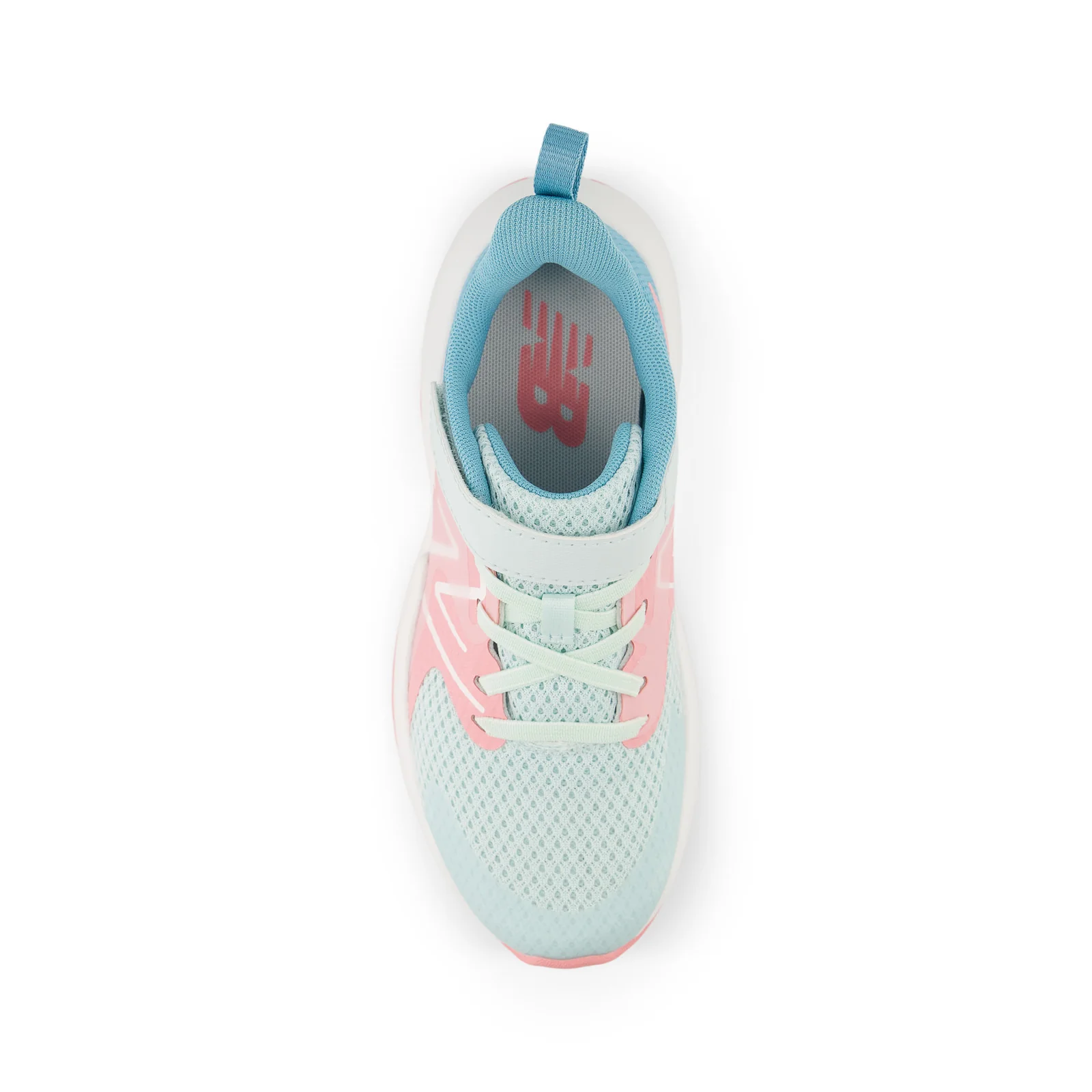 New Balance Kid's Rave Run v2 Bungee Lace with Top Strap in Glint Blue with Double Bubble and Taffy Blue - Image 3