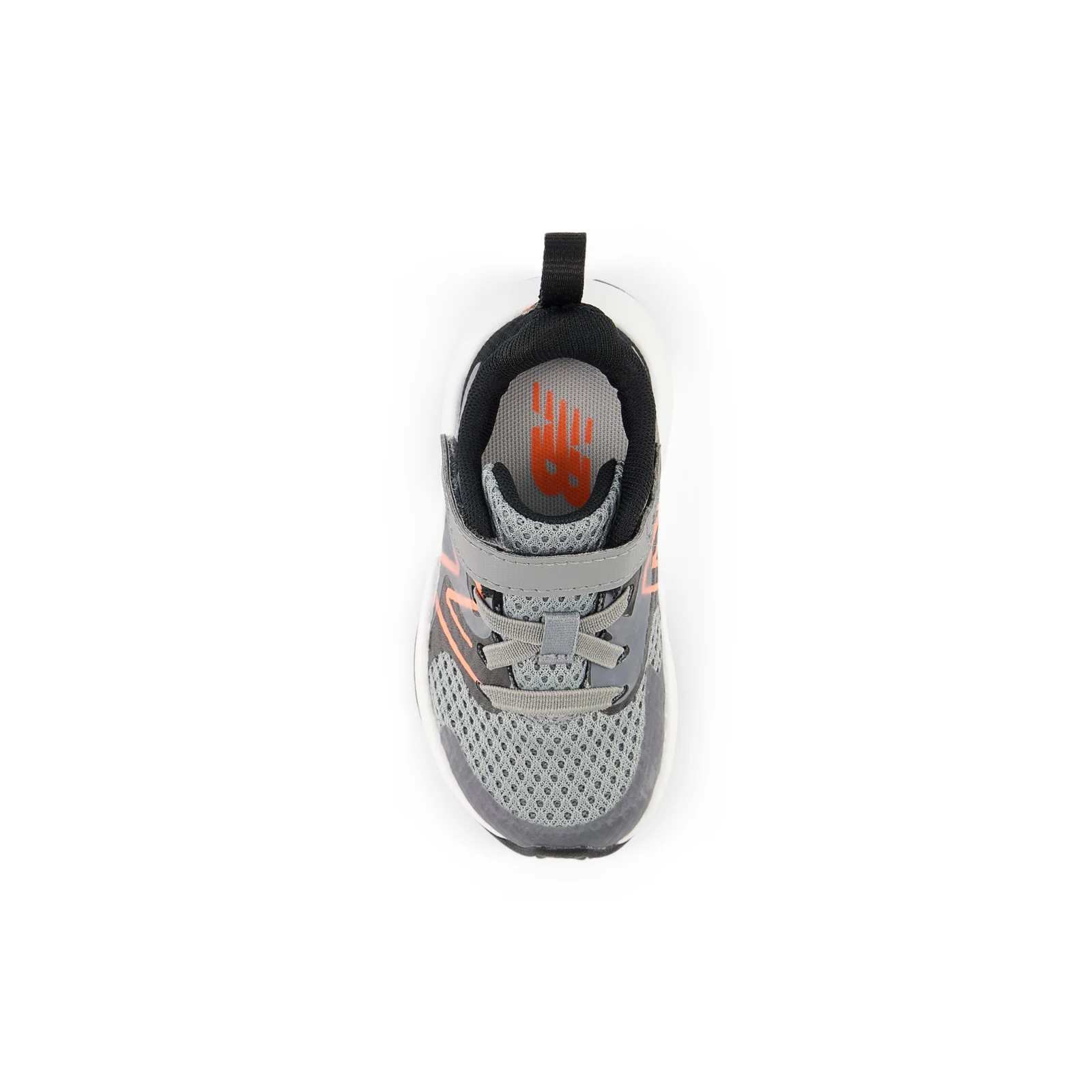 New Balance Kid's Rave Run v2 Bungee Lace with Top Strap in Slate Grey with Black and Tangerine Heat - Image 3