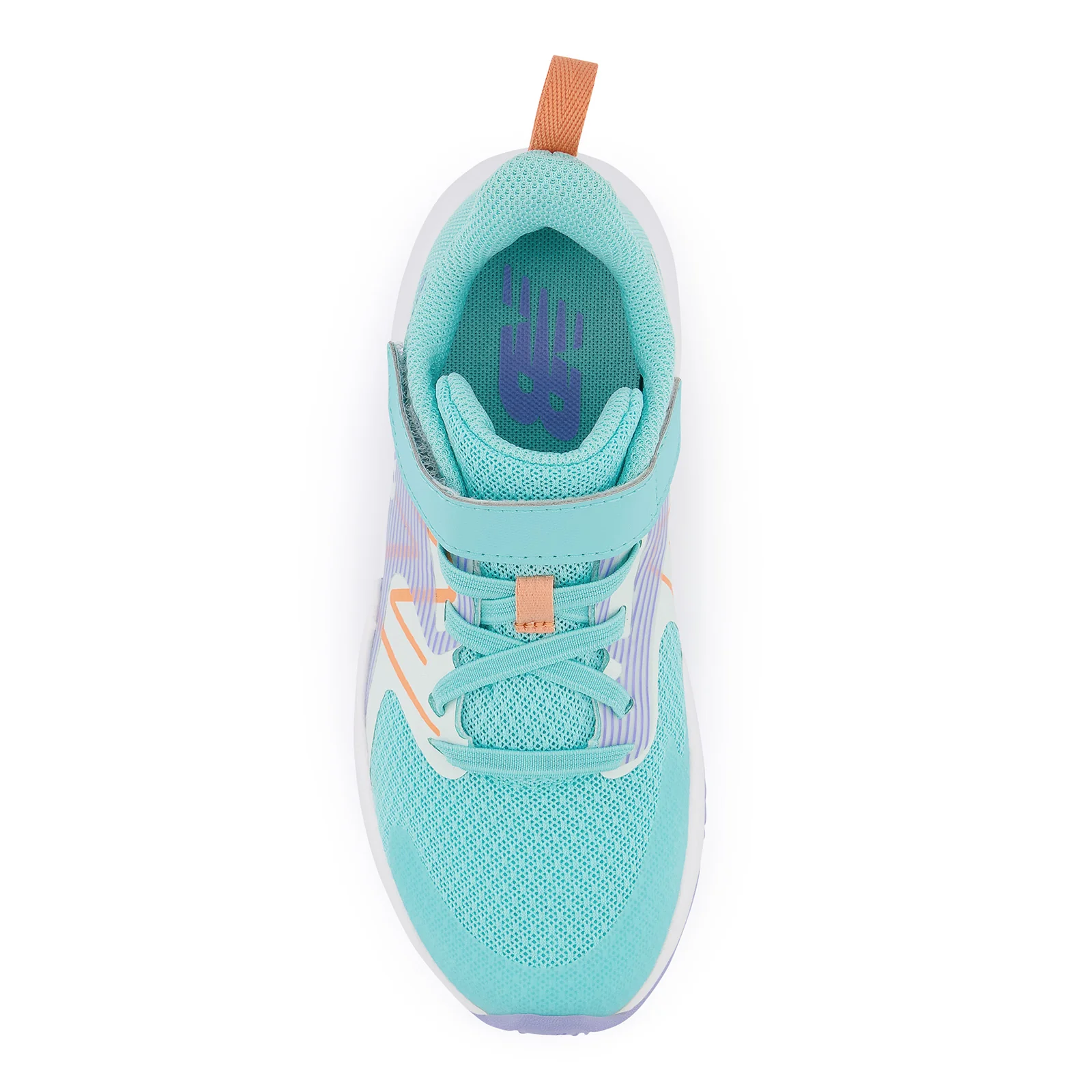 New Balance Kids Rave Run v2 Bungee Cord With Top Strap in Surf with Peach Glaze and Magic Hour - Image 4