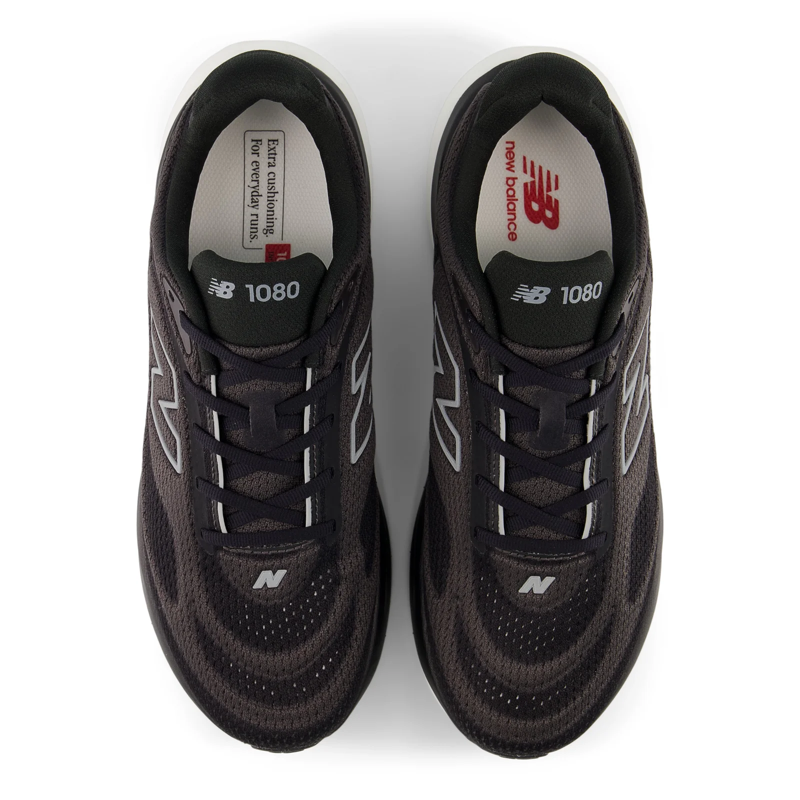 New Balance Men's 1080v15 in Black with Slate Grey and Faded Black - Image 3