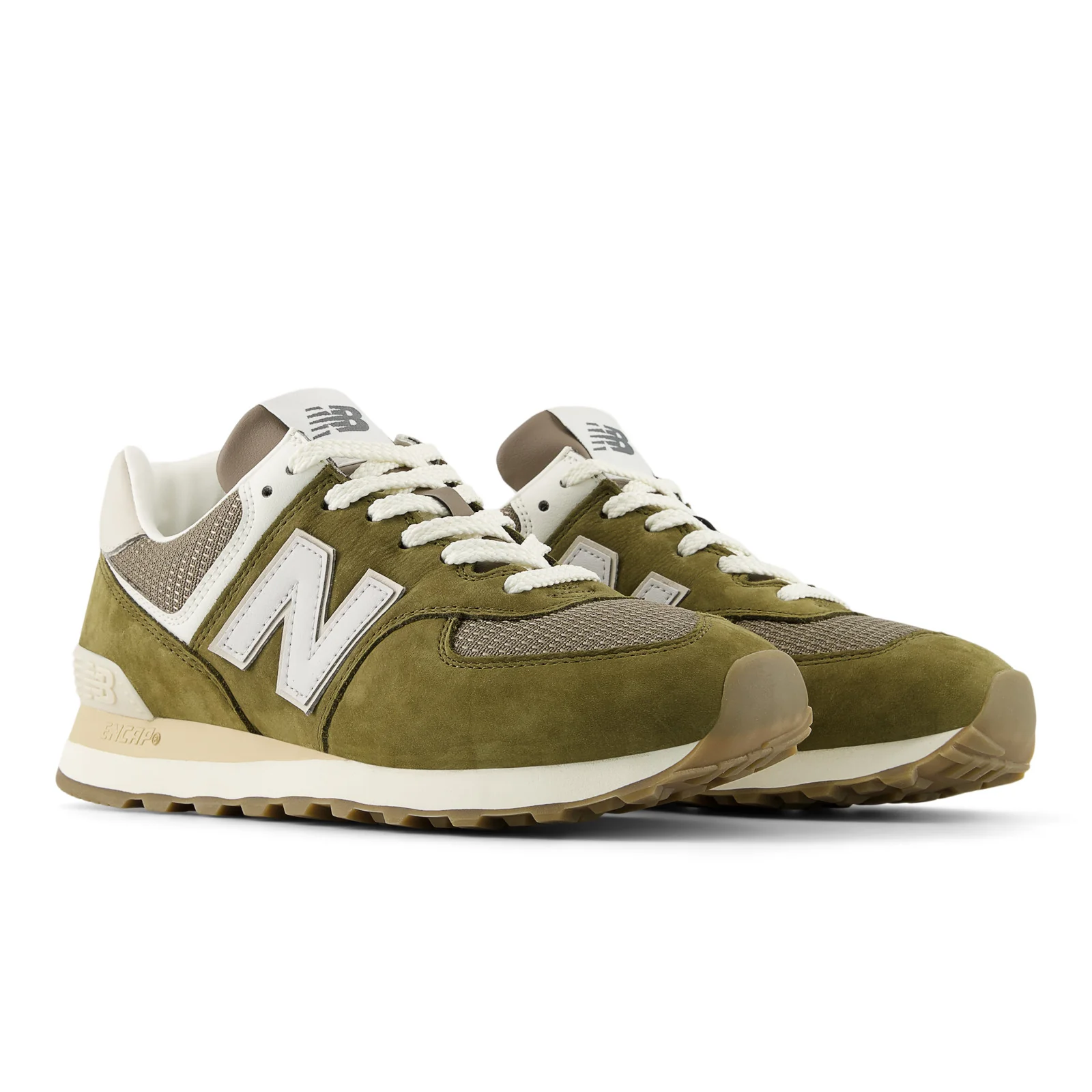 New Balance Men's 574 in Calcium with Dark Silver Metallic - Image 5