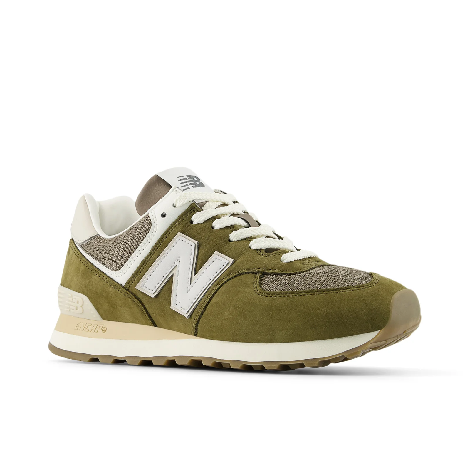 New Balance Men's 574 in Calcium with Dark Silver Metallic - Image 8