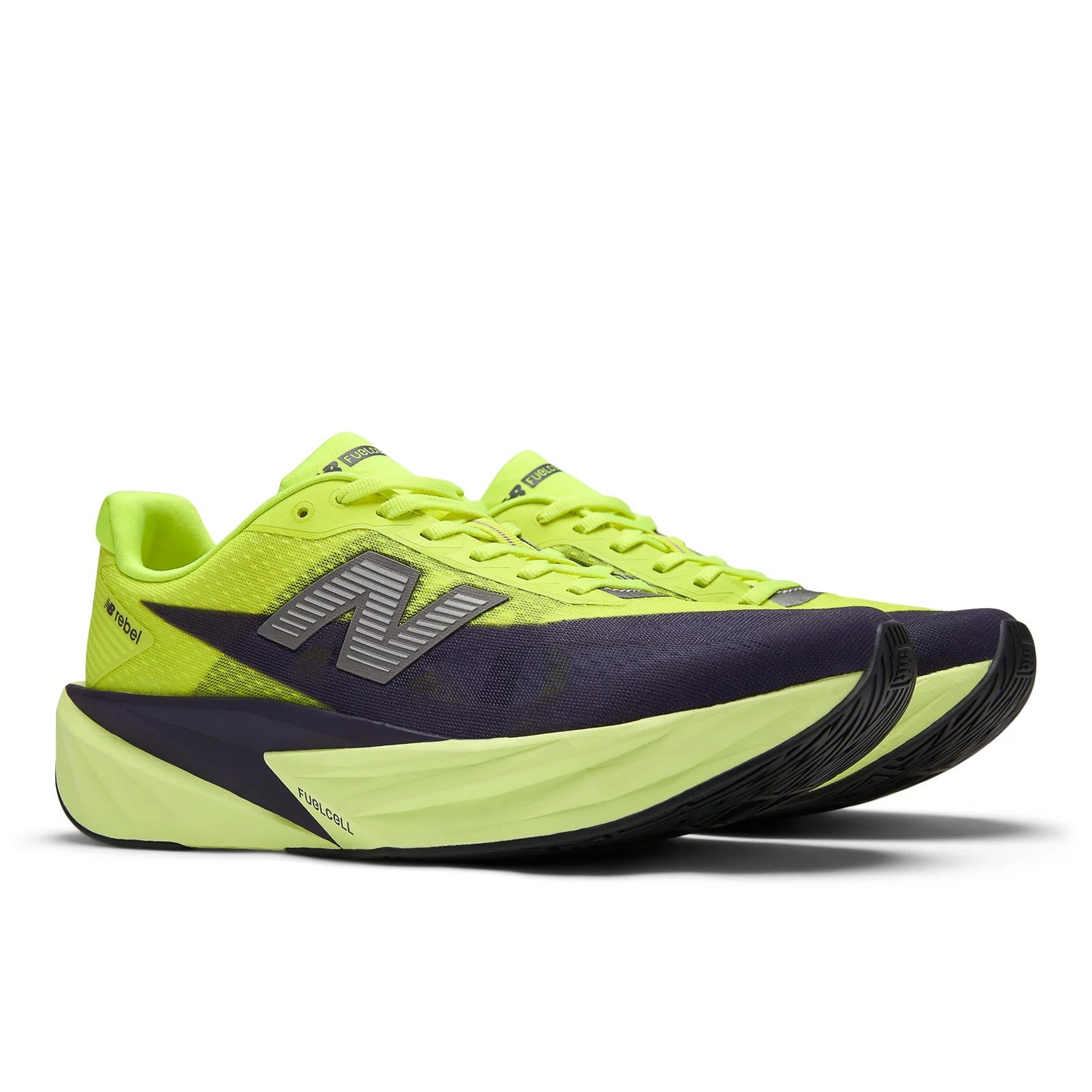 New Balance Men's FuelCell Rebel v5 in Alkaline Green with Boysenberry and Dark Silver Metallic - Image 10