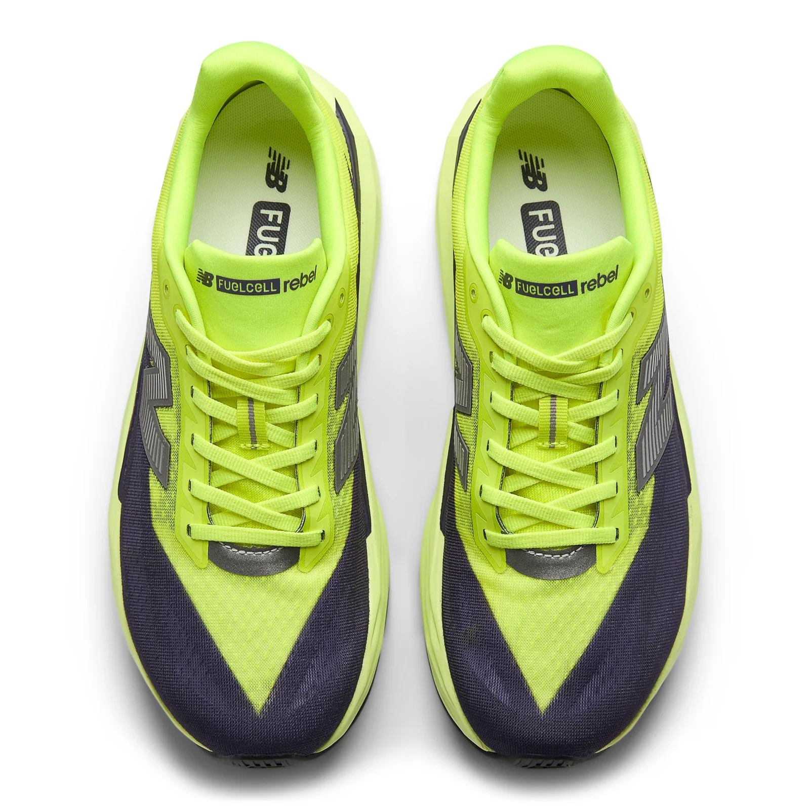 New Balance Men's FuelCell Rebel v5 in Alkaline Green with Boysenberry and Dark Silver Metallic - Image 2