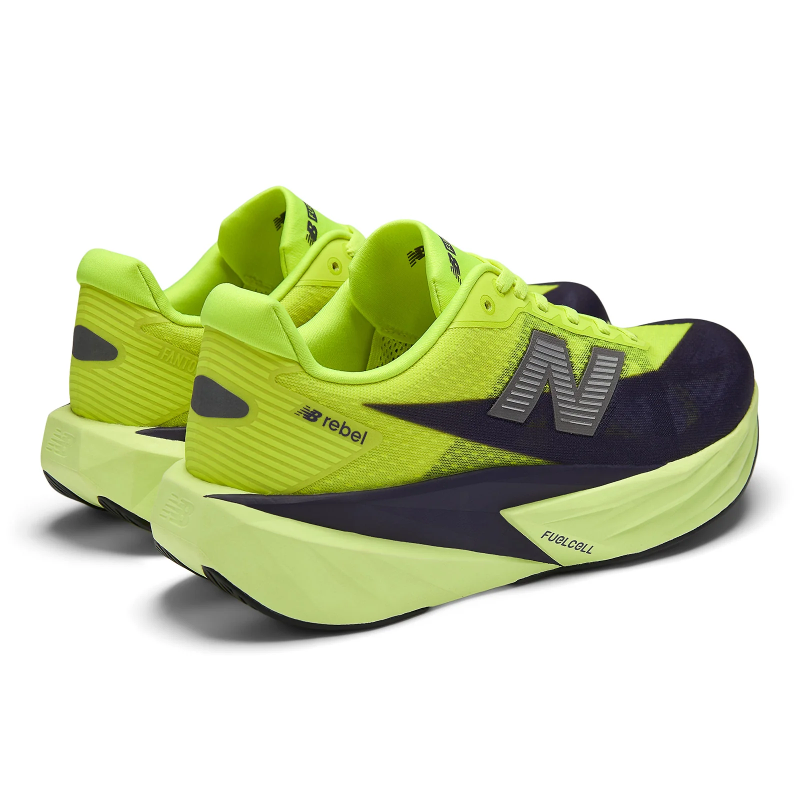 New Balance Men's FuelCell Rebel v5 in Alkaline Green with Boysenberry and Dark Silver Metallic - Image 6