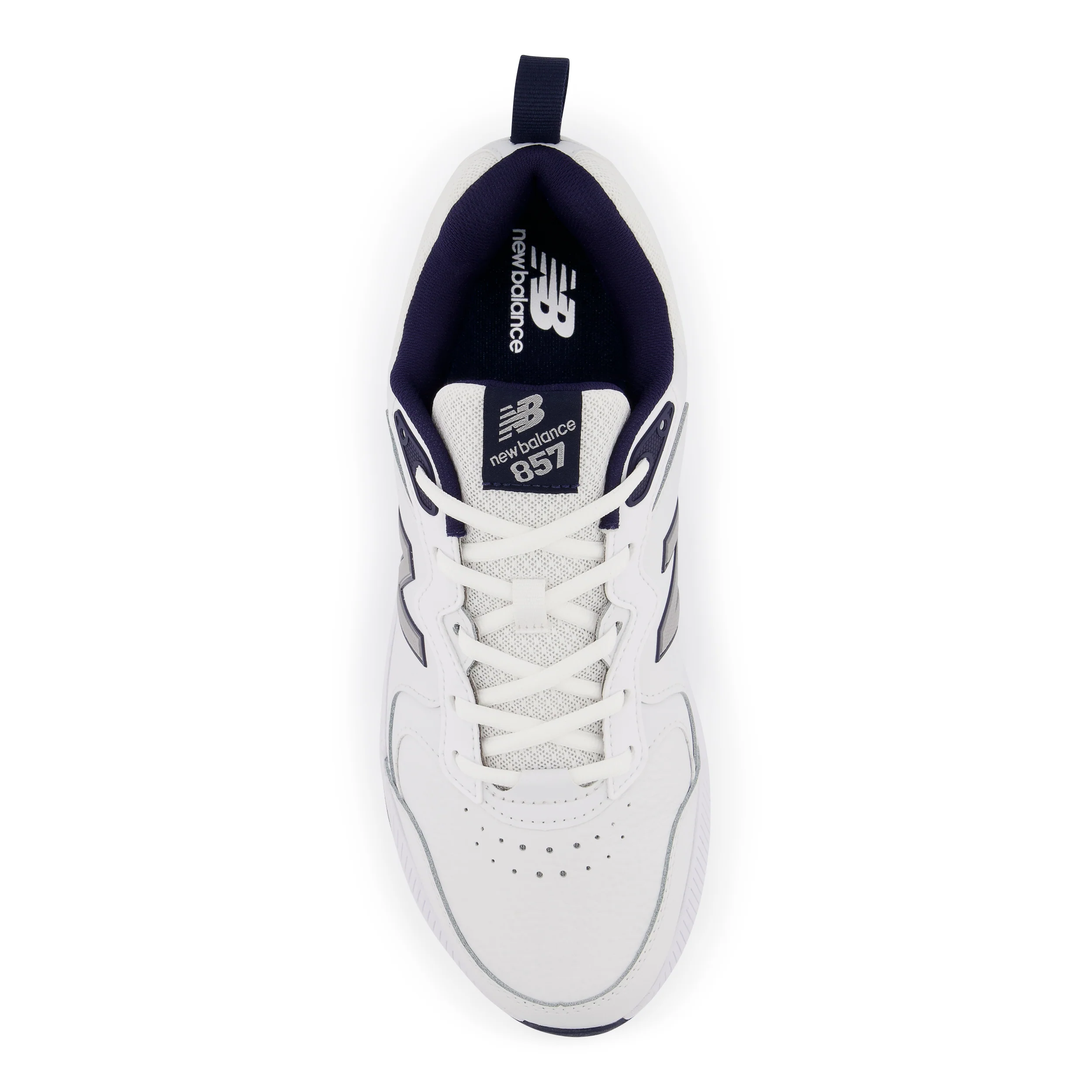 New Balance Men's MX857v3 in White with Navy and Rain Cloud - Image 3