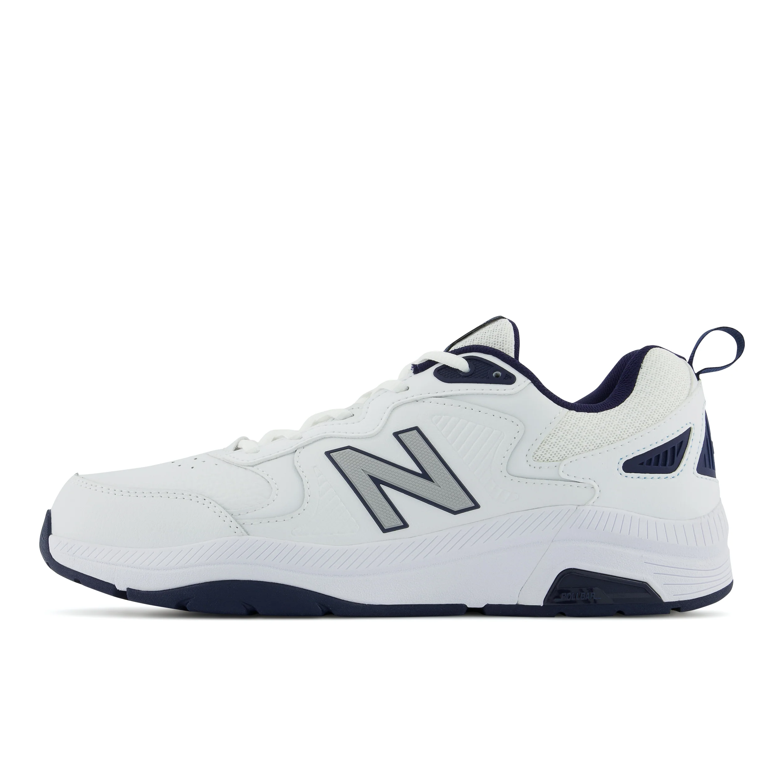 New Balance Men's MX857v3 in White with Navy and Rain Cloud - Image 6