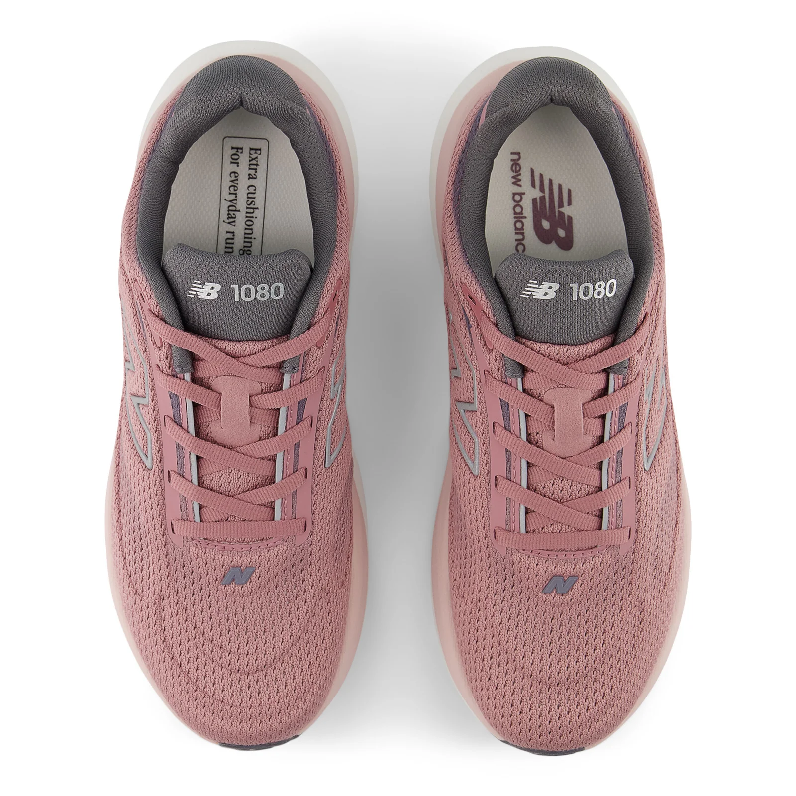 New Balance Women's 1080v15 in Rosewood with Silver Metallic and Neptune Grey - Image 3