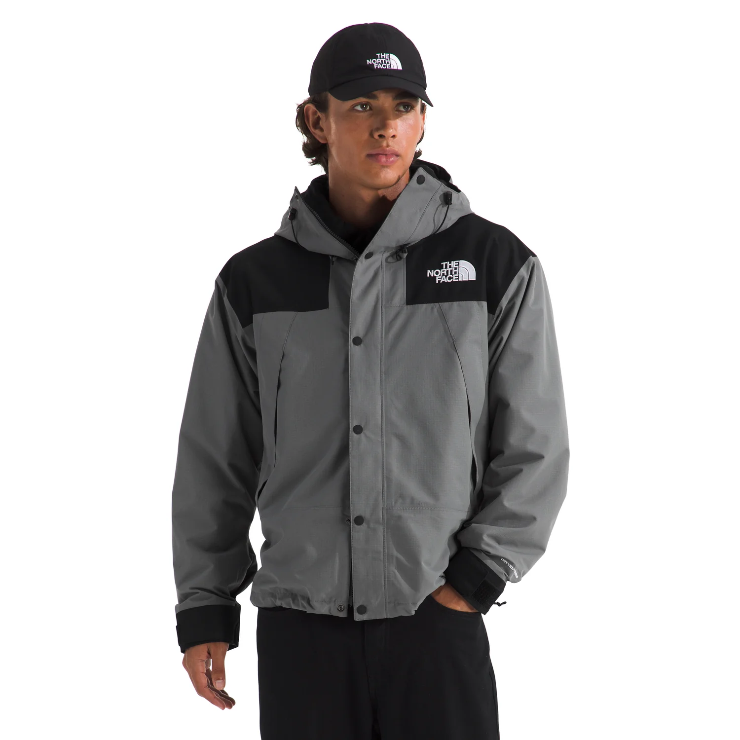 The North Face Men's DRYVENT™ Mono Mountain Jacket in Smoked Pearl/TNF Black