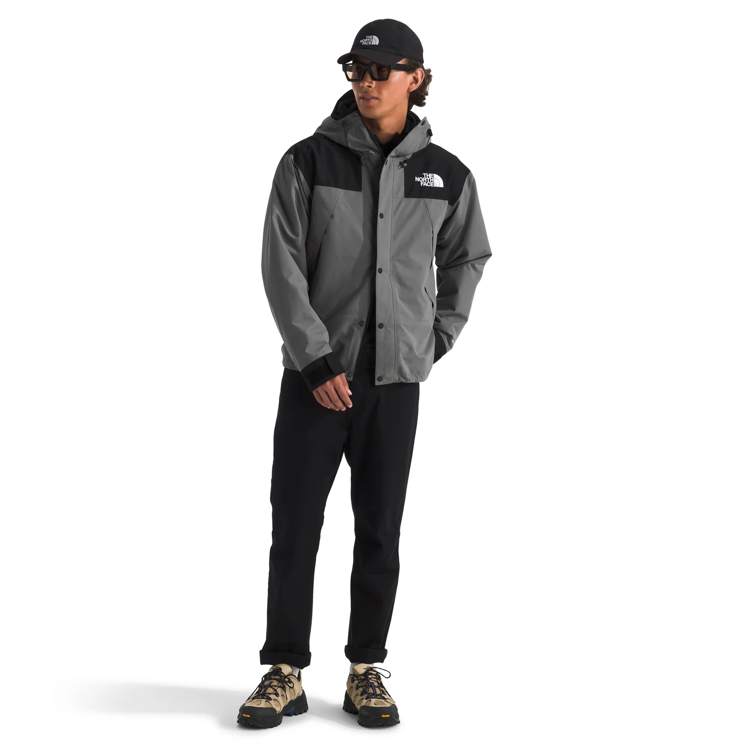 The North Face Men's DRYVENT™ Mono Mountain Jacket in Smoked Pearl/TNF Black - Image 4