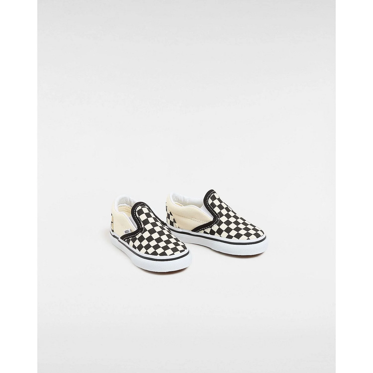 Vans Toddler Classic Slip-On Checkerboard Shoe in Black Off White - Image 2
