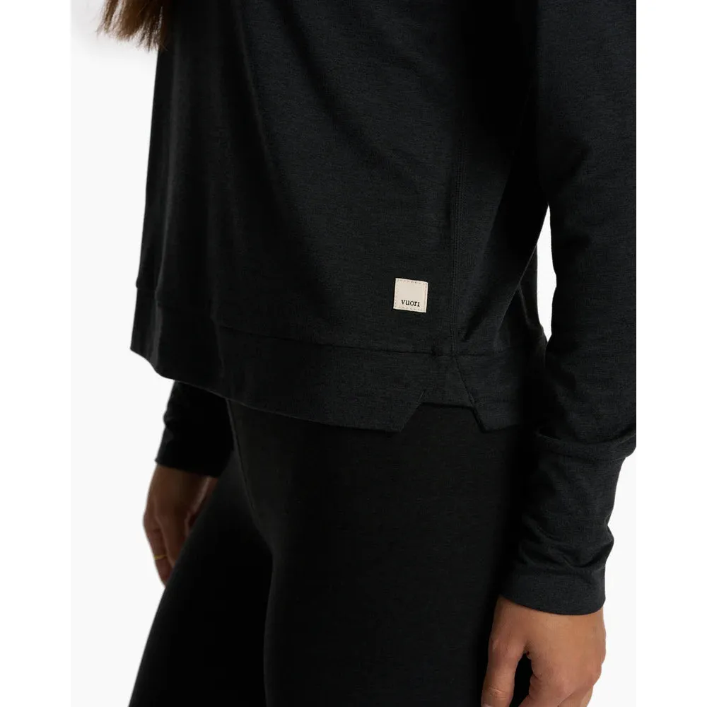 Vuori Women's Halo Essential Hoodie in Black Heather - Image 6